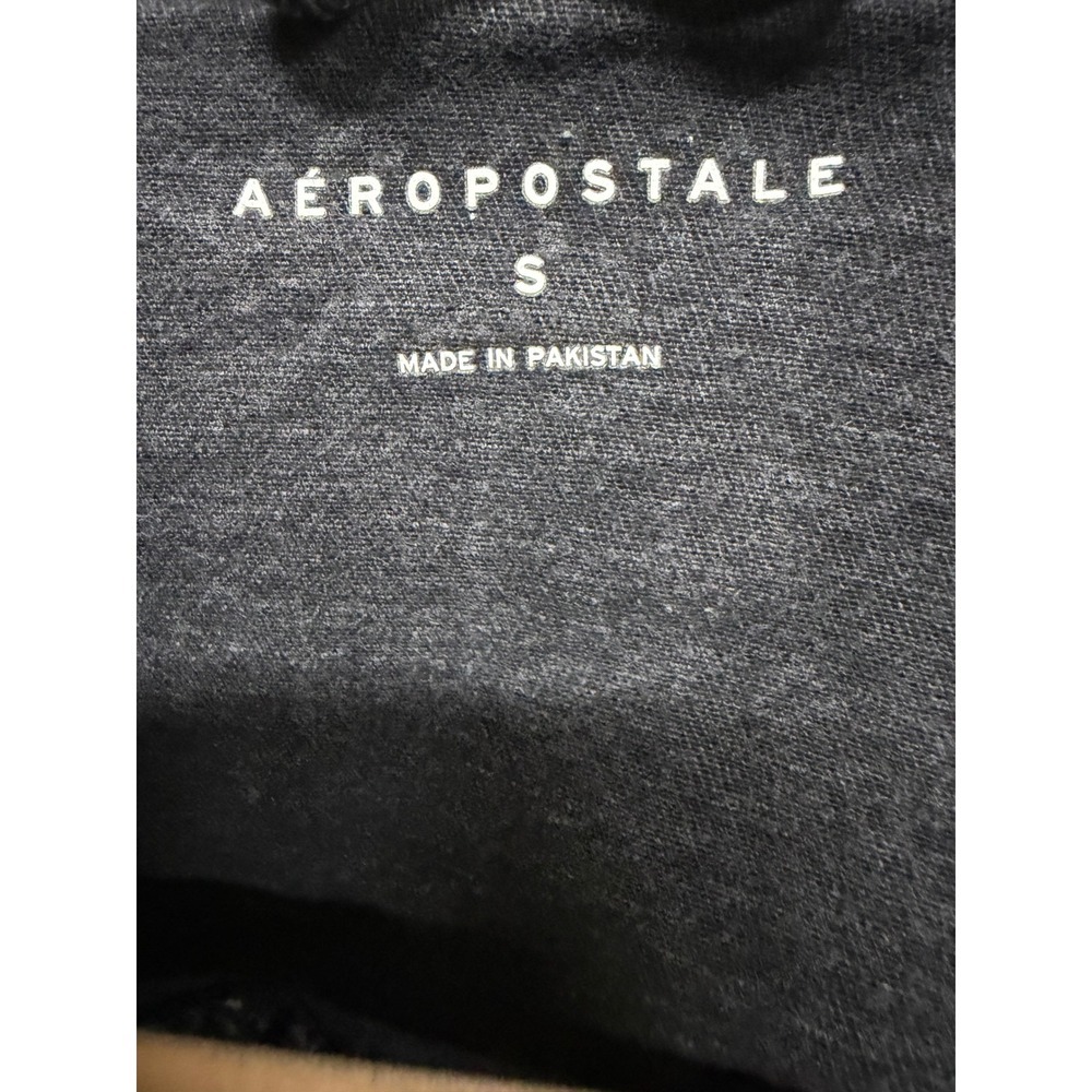 Aéropostale Seriously Stretchy Black Distressed Denim Jacket Women Small Cropped - Picture 5 of 6